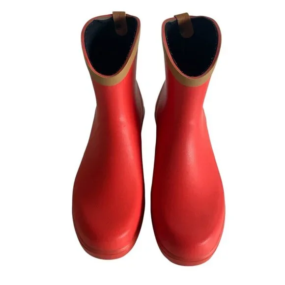 Aigle Miss Juliette Bottillon Red Rubber Rain Boots 10​​ - Picture 3 of 16